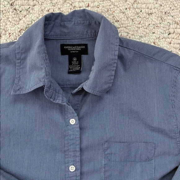 American Eagle Outfitters Button Down Three Quarter Length Sleeve Shirt - Picture 3 of 9